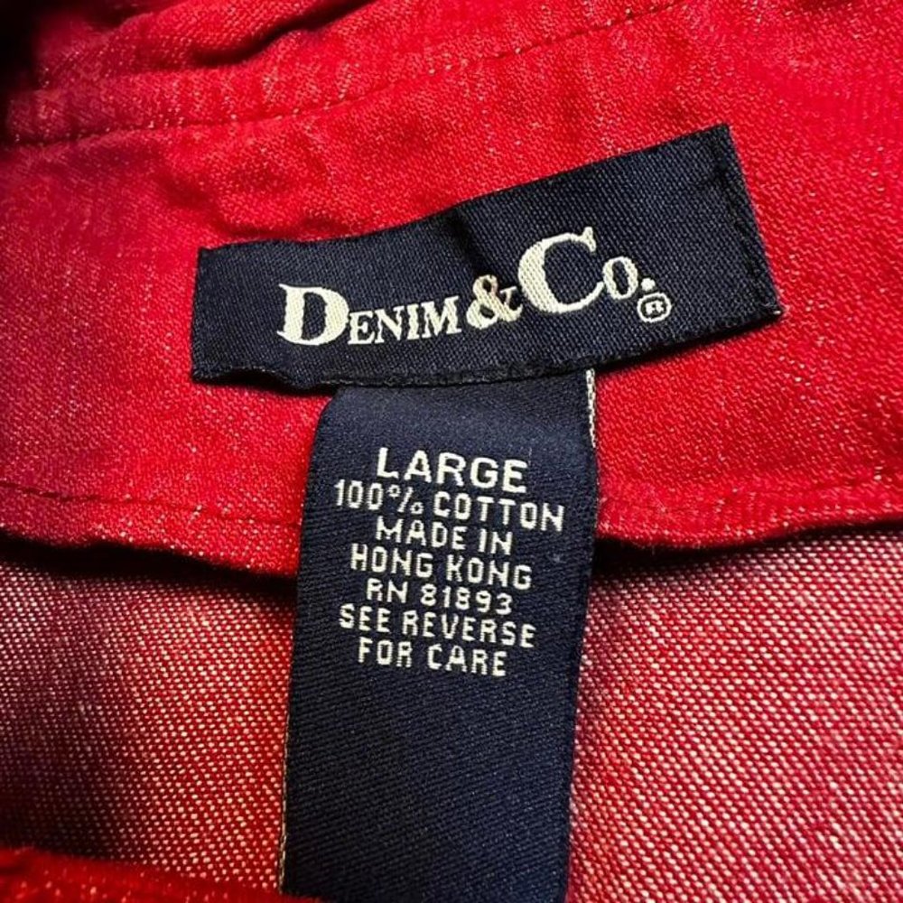 Vintage cottage core denim & co hooded coat size large 100% cotton - Picture 2 of 3